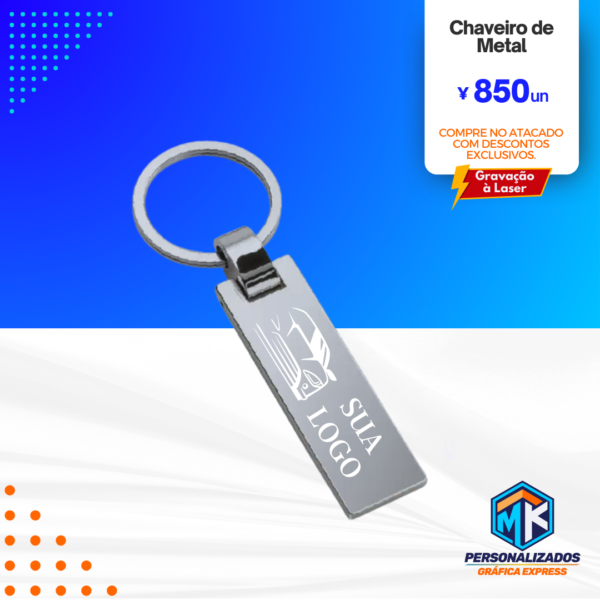 Chaveiro Retangular de Metal