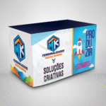 Toalha de mesa personalizada com logotipo, ideal para feiras, eventos e estandes promocionais